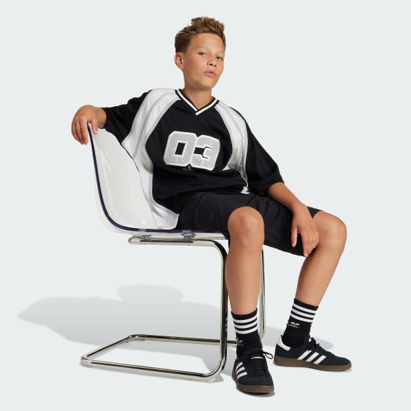 สีดำ กางเกงคาร์โกขาสั้นสำหรับเด็ก