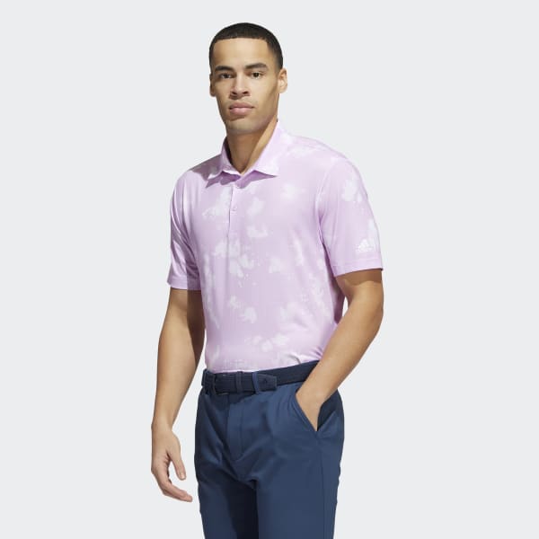 Purple Splatter-Print Golf Polo Shirt