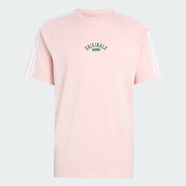 Pink ADIDAS ORIGINALS - WASHED GRAPHICS RINGER TEE