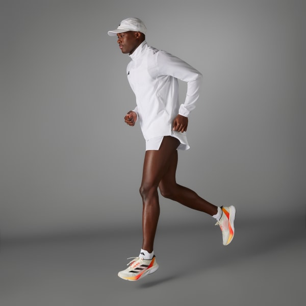 White Adizero Essentials Running Jacket