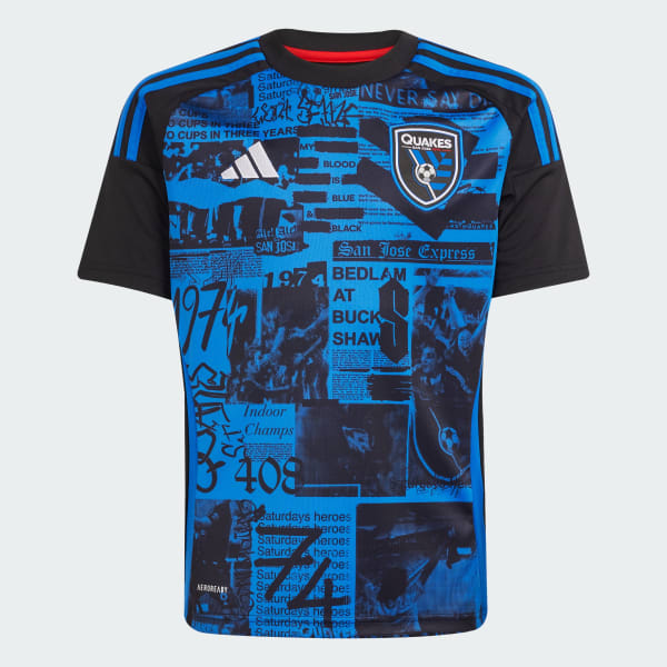 adidas San Jose Earthquakes 25/26 Home Jersey Kids Black Free