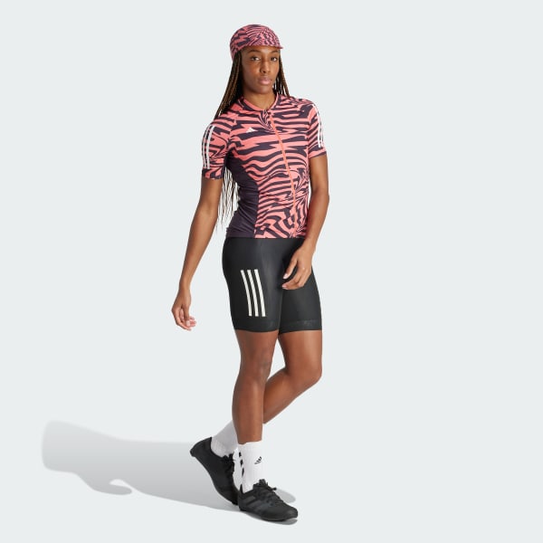 adidas Essentials 3-Stripes Fast Zebra Cycling Jersey - Red | Women's ...