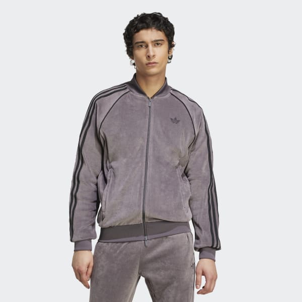トップス 00s adidas velor fabric track jacket M adidas Velour Track Jacket | Urban Outfitters
