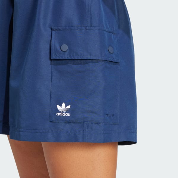 新作人気【ADIDAS】Essential Woven High Waisted Cargo Shorts adidas Essentials Woven High-Waist Cargo Shorts - Blue