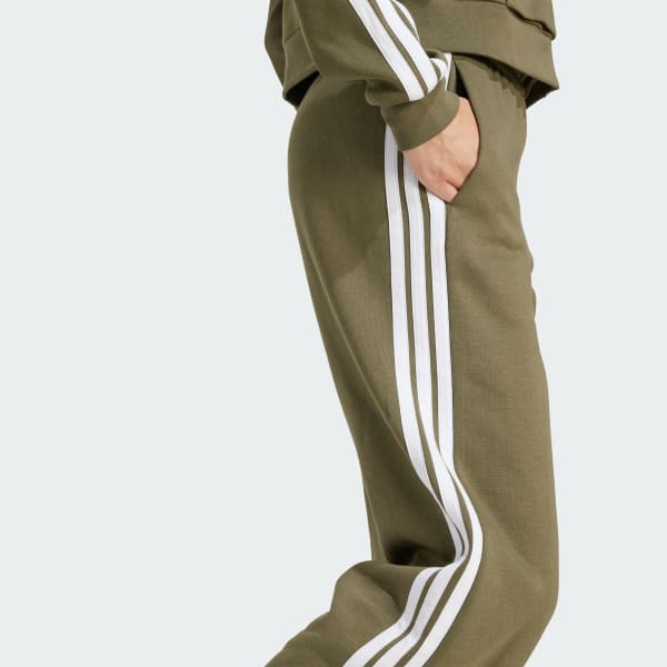 Essentials 3-Stripes Open-Hem Fleece Pants