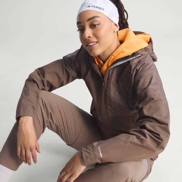 Brown Terrex Xperior 2.5 Layer Hybrid PRIMEKNIT CLIMAPROOF Jacket
