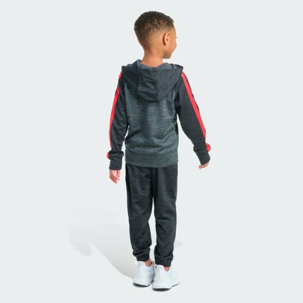 Black 2-Piece Long Sleeve Poly Fleece Jacket & Jogger Set
