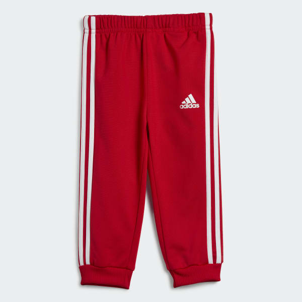 adidas Tiberio Deutschland | Colorblock Kids Shiny Rot 3-Streifen Trainingsanzug - adidas