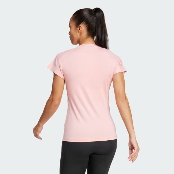 Rosa Camiseta Minimalista AEROREADY Train Essentials Cuello en V