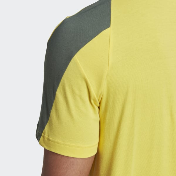 Yellow Future Icons Embroidered Badge of Sport T-Shirt DO009