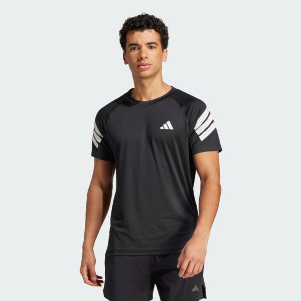 Schwarz Icon 3-Streifen T-Shirt