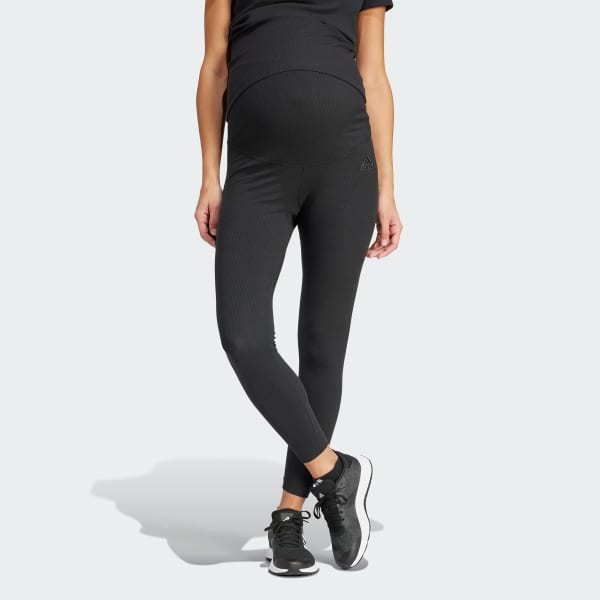 adidas Ribbed High Waist 7 8 Legging Positiekleding zwart