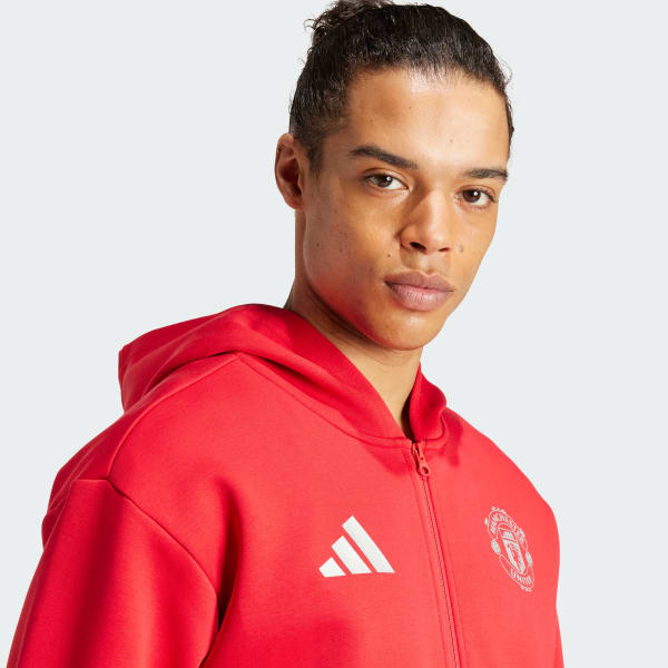 adidas Manchester United Anthem Jacket - Red | Free Shipping