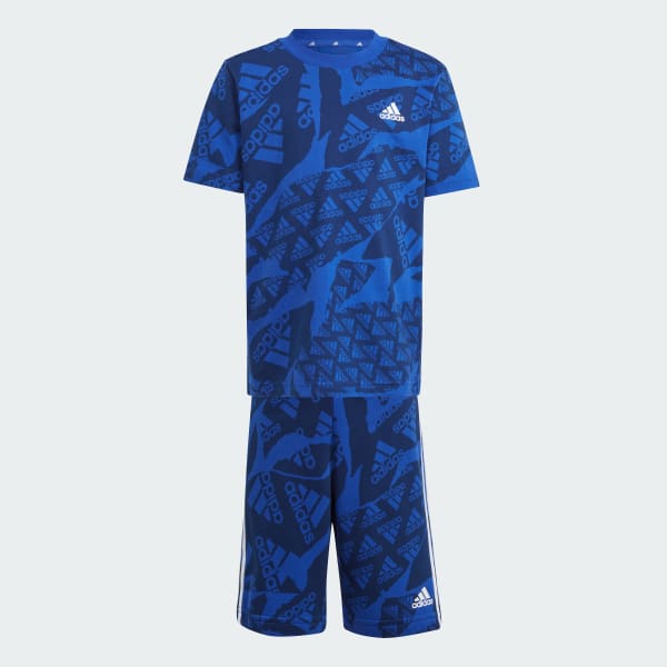 Azul Playera Essentials Allover Print