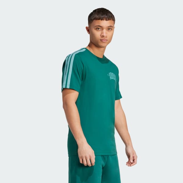 Verde polo graphic con Letras Universitarias