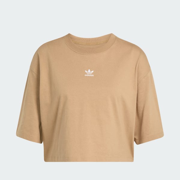 adidas Essentials Crop Tee - Brown | Free Shipping with