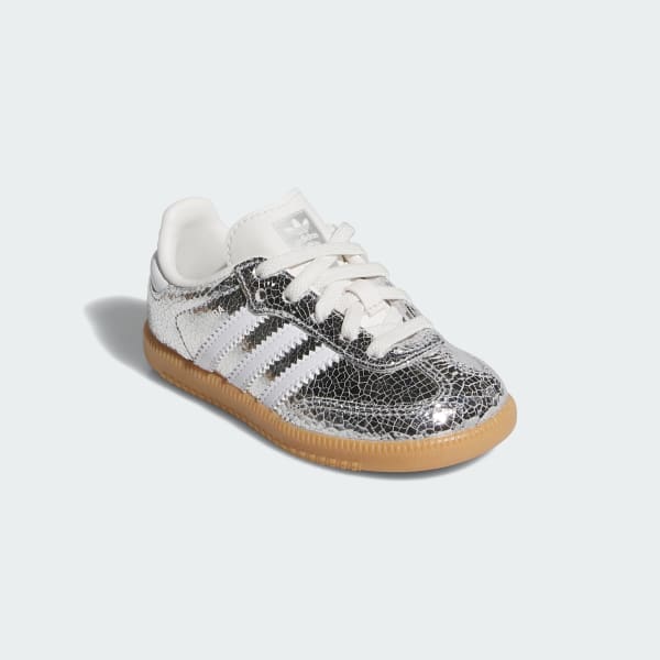 Plateado Zapatillas Samba OG Pasadores Elásticos Niños