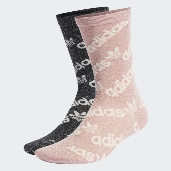 Pink Crew Socks 2 Pairs F6154
