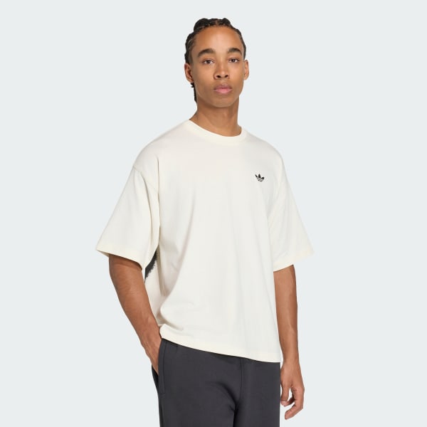 White Airbrush Logo Typography T-Shirt