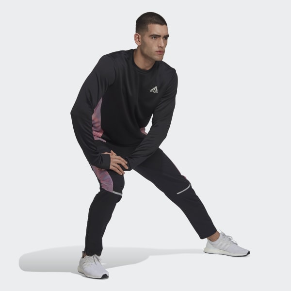 Svart Own the Run Colorblock Genser BZ617