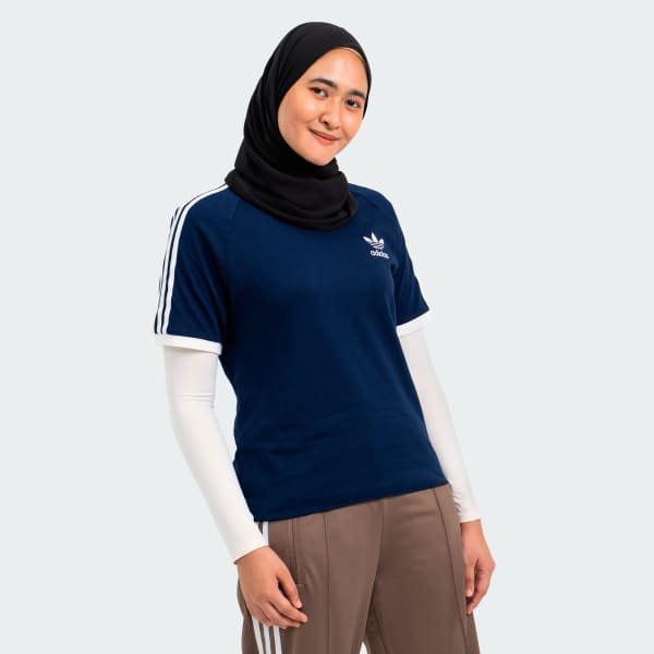 Blue adidas 3 Stripe Tee x Raya Cat