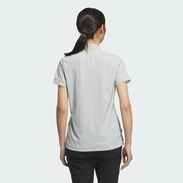 Grey Twistknit Short Sleeve Polo Shirt