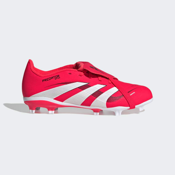 Red Predator League Fold-Over Tongue Firm Ground Boots Kids
