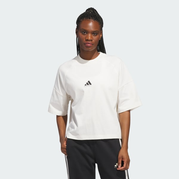 Preto Camiseta Boxy adidas Basketball