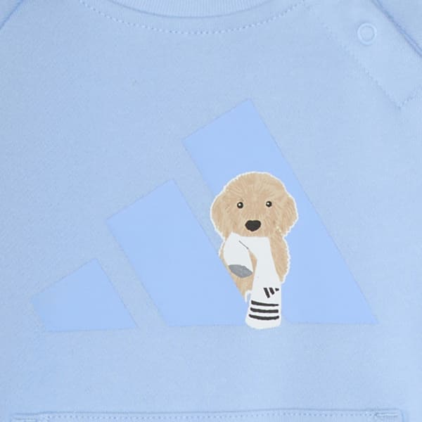 Blue Long Sleeve 3-Stripe Puppy Coverall

