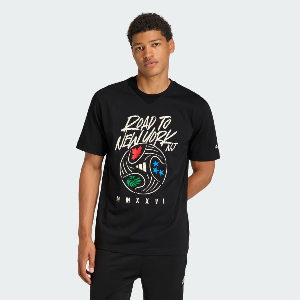 Black FIFA WC ROAD TO NY NJ GRAPHIC T-SHIRT
