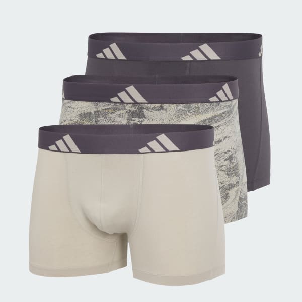 Beige Active Flex Cotton Trunks Kalsonger 3-pack