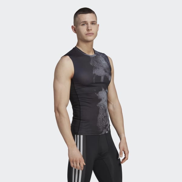 Multicolor Techfit Allover Print Training Sleeveless Tee HI109