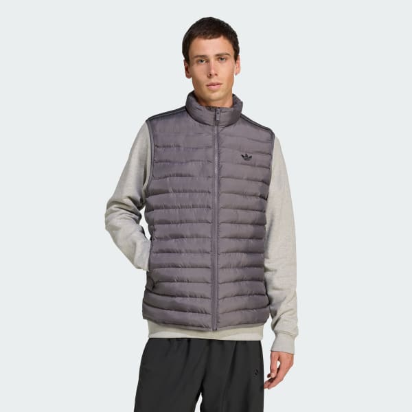 Grey Padded Full Zip Vest
