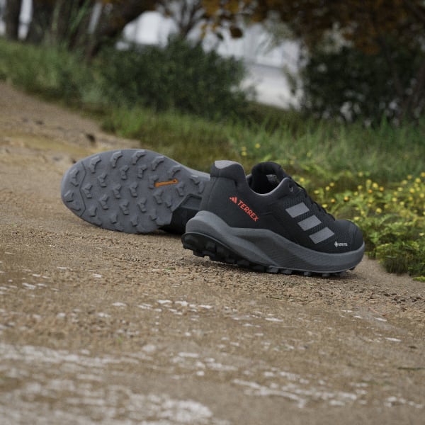 Black adidas trail shoes top