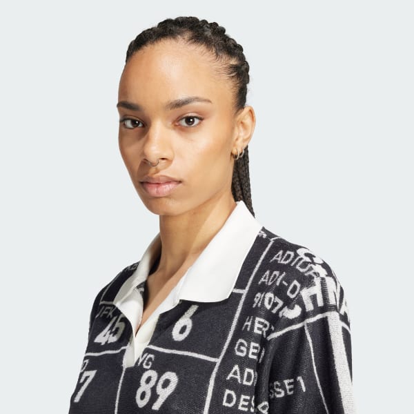 adidas Kseniaschnaider Graphic Towel Polo Shirt - Black