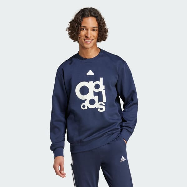 adidas Graphic Print Fleece Sweatshirt Blue Free Shipping with adiClub adidas Canada