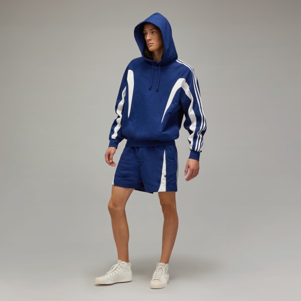 Bleu Sweat-shirt à capuche lignes de coutures Y-3