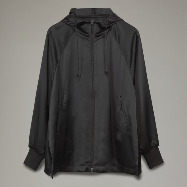 Black Classic Tech Silk Hooded Top UB811