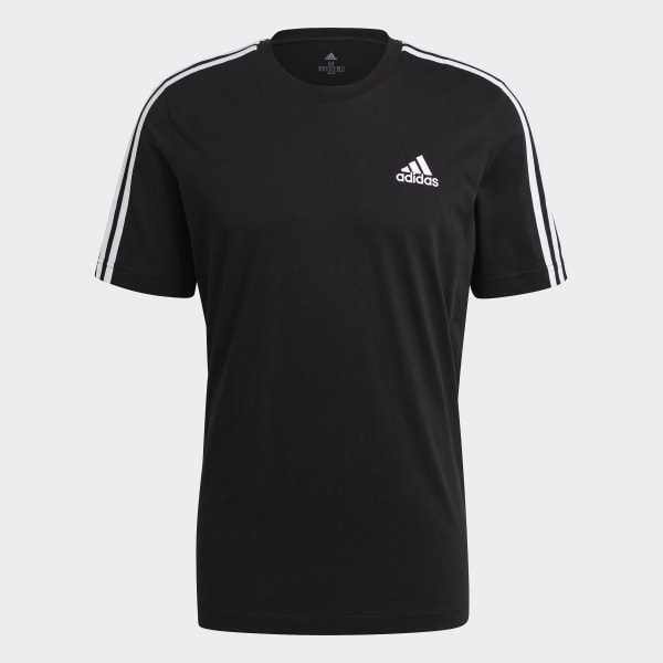 adidas Essentials 3 Bantlı Tişört - Siyah | adidas Türkiye