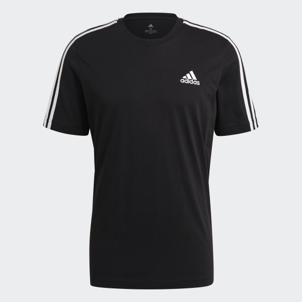 adidas Essentials 3-Stripes T-Shirt Black Free Delivery