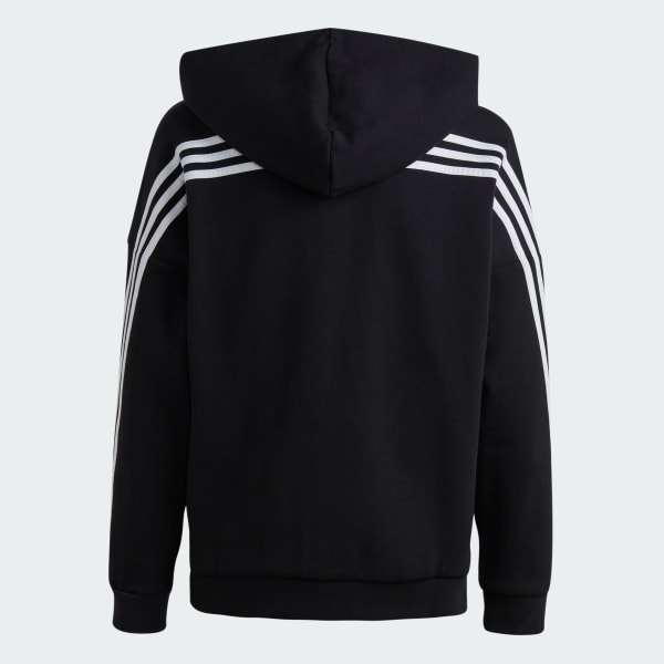 Black Future Icons 3-Stripes Full-Zip Hooded Track Top