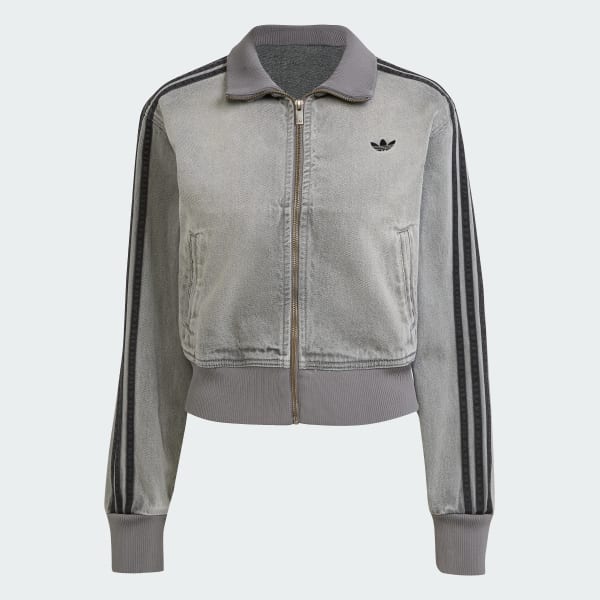 adidas Adicolor Denim Track Top - Grey | Free Shipping with