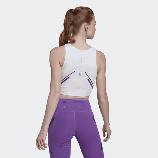 Hvit adidas by Stella McCartney TruePace Running Crop Top CL389