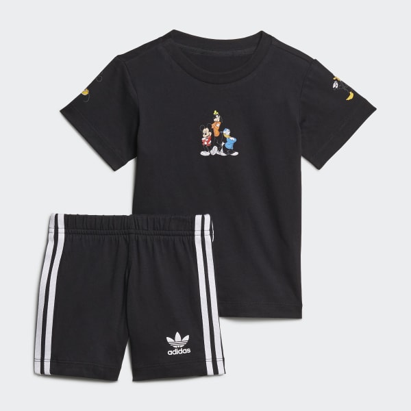 adidas Disney Mickey and Friends Shorts and Tee Set - Black | H20322 ...