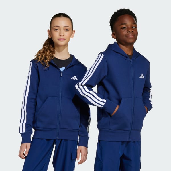 blauw Essentials Ritshoodie Kids