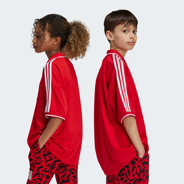 Rojo Polo Estampado Niños