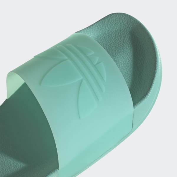 Mint green top adidas slides