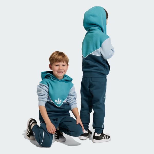 Turquesa Conjunto Polera con Capucha Adicolor