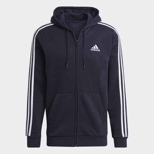 Essentials Fleece 3 Stripes Full Zip Hoodie
