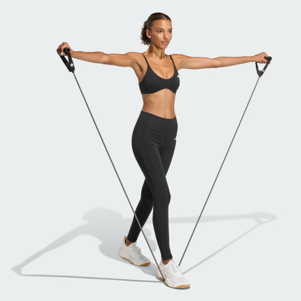 Preto Top Esportivo de Sustentação Leve Optime Essentials Workout